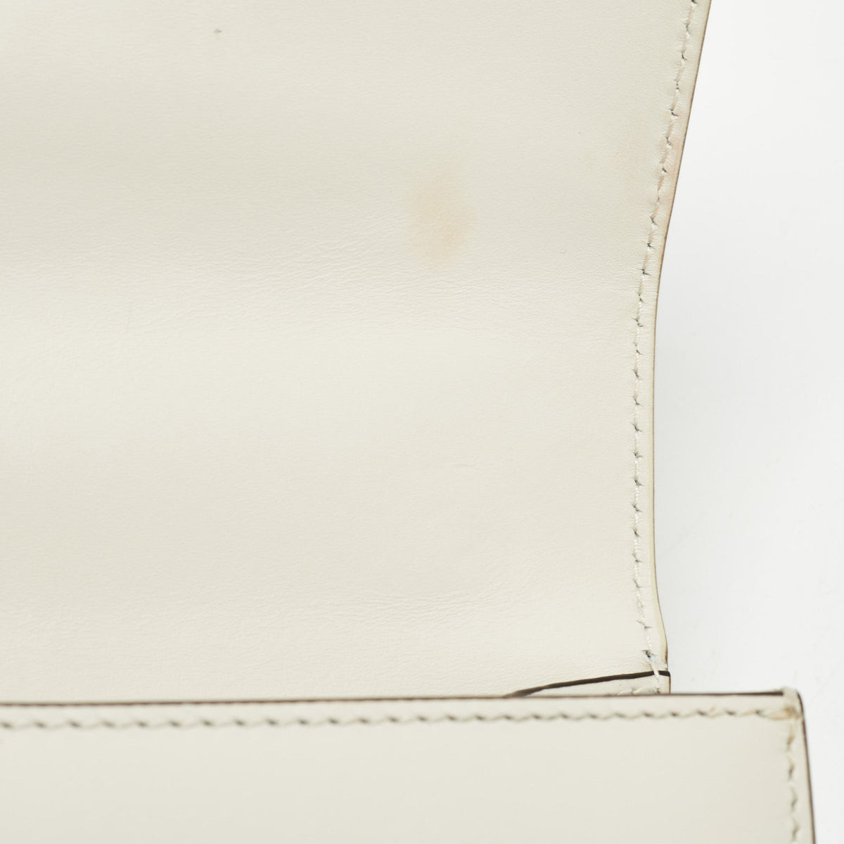 GUCCI Off White Leather Mini Web Chain Sylvie Crossbody Bag