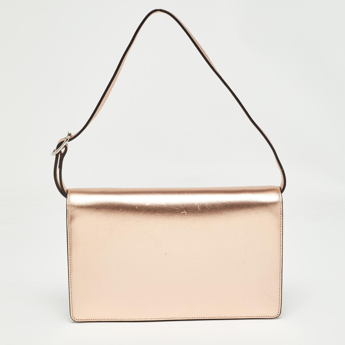 GUCCI Rose Gold Leather Crystals Broadway Clutch Bag