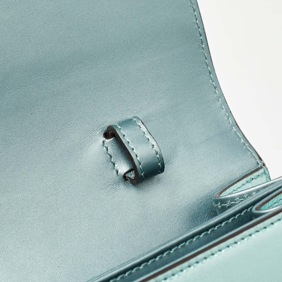 GUCCI Metallic Mint Green Leather Crystals Broadway Clutch Bag