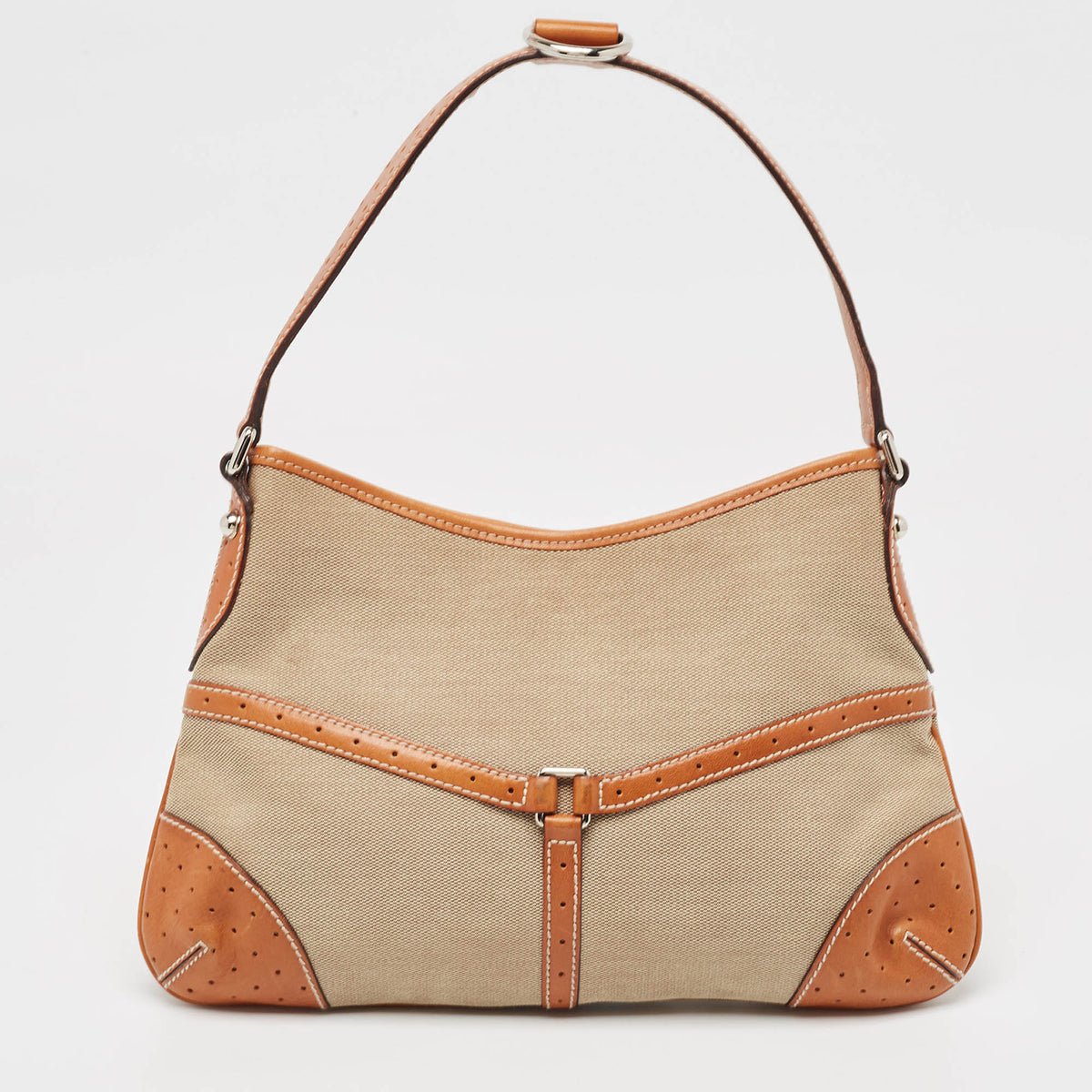 GUCCI Tricolor Canvas and Leather GG Reins Hobo