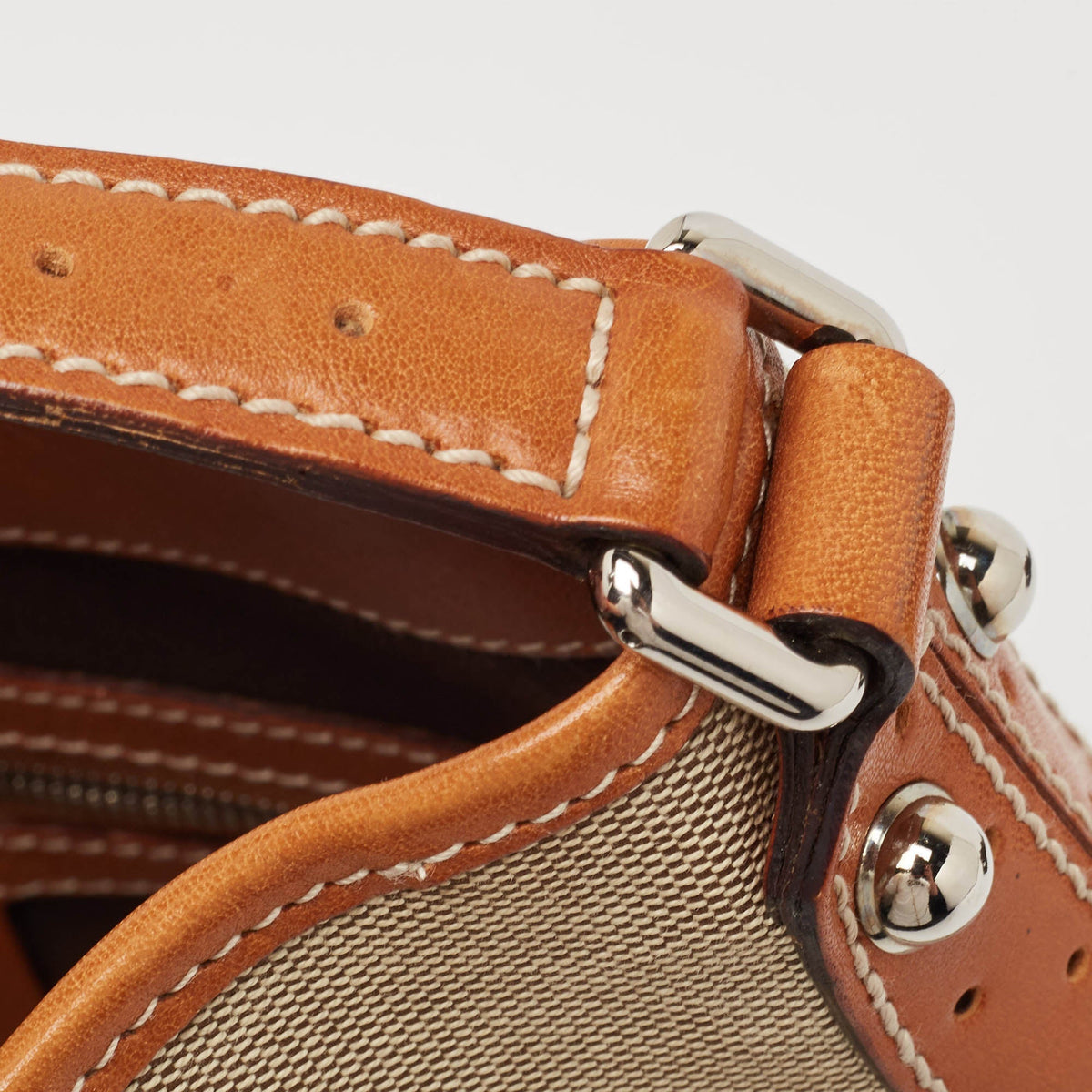 GUCCI Tricolor Canvas and Leather GG Reins Hobo