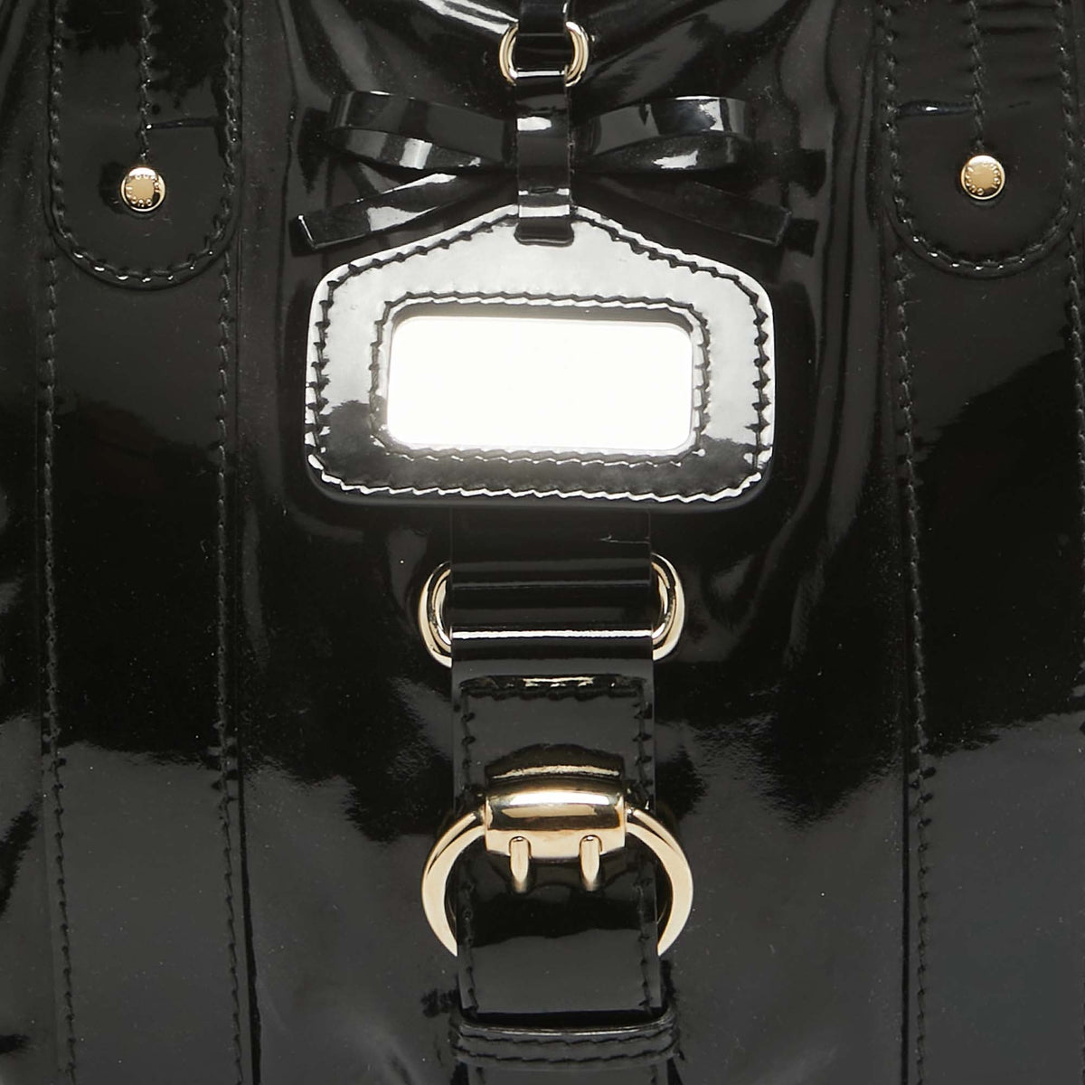 GUCCI Black Patent Leather Vanity Tote