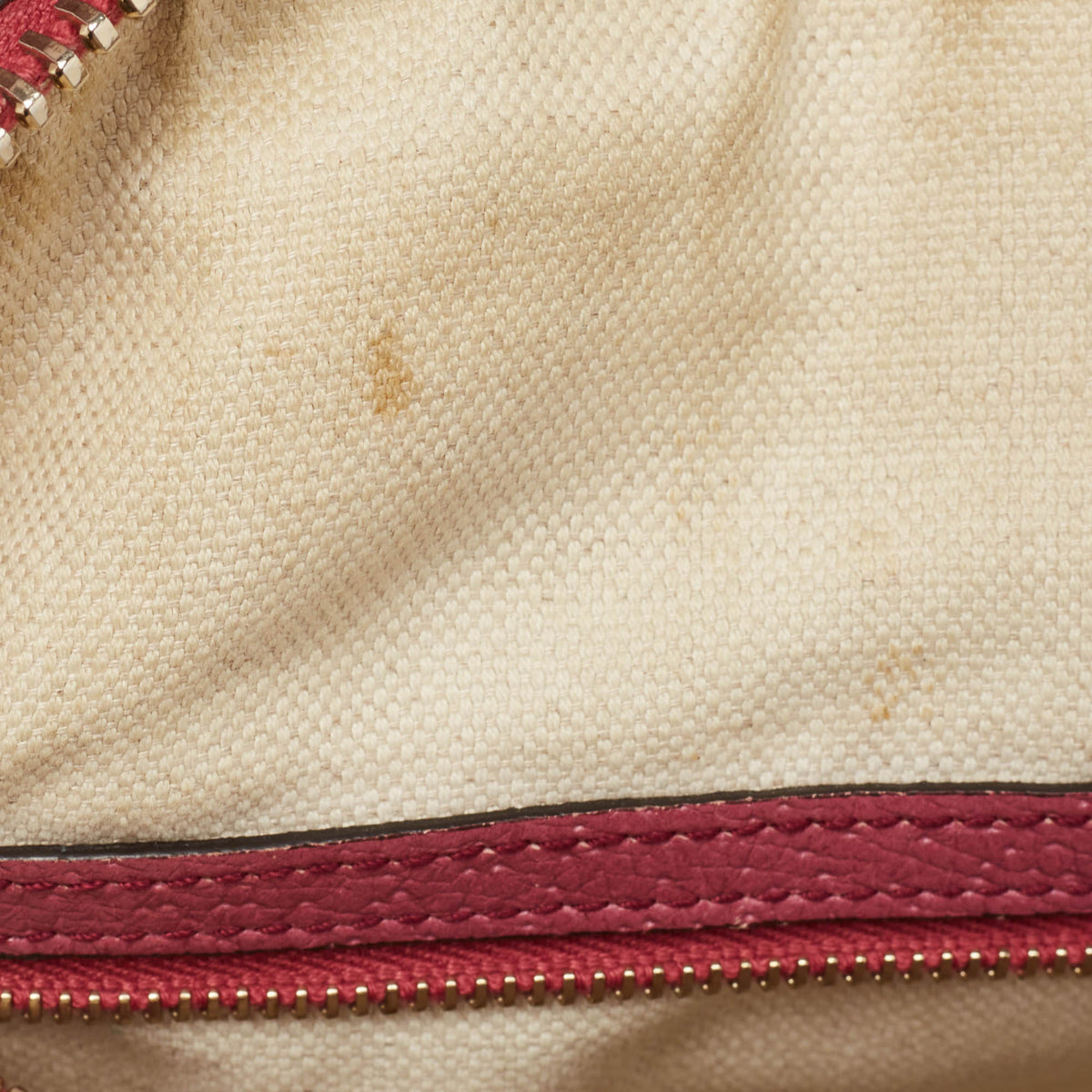 GUCCI Fuchsia/Beige GG Canvas and Leather Bree Bag
