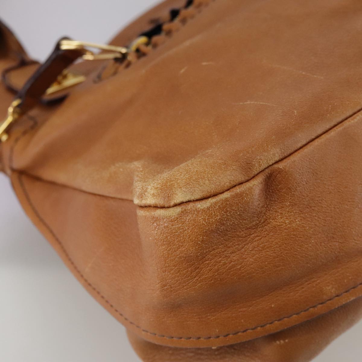 Chloe Margaret Hand Bag Leather 2way Brown Gold mr897