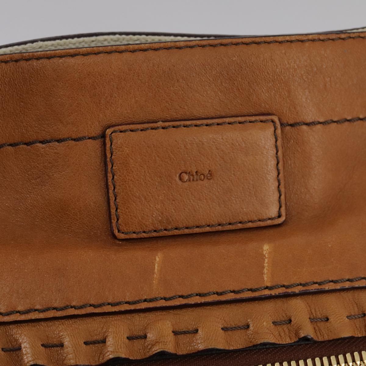 Chloe Margaret Hand Bag Leather 2way Brown Gold mr897