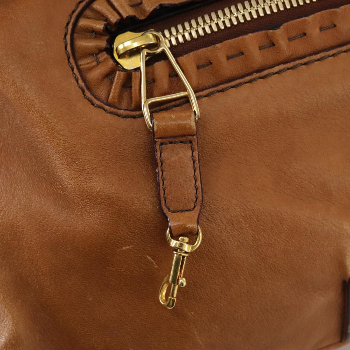 Chloe Margaret Hand Bag Leather 2way Brown Gold mr897