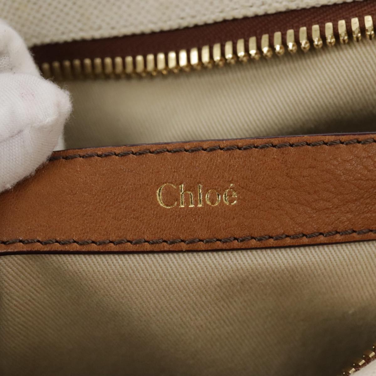 Chloe Margaret Hand Bag Leather 2way Brown Gold mr897