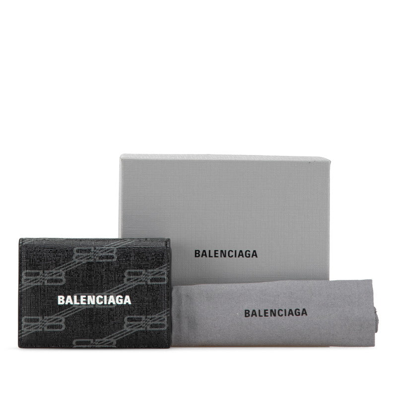 balenciaga Logo Leather Tri-Fold Wallet