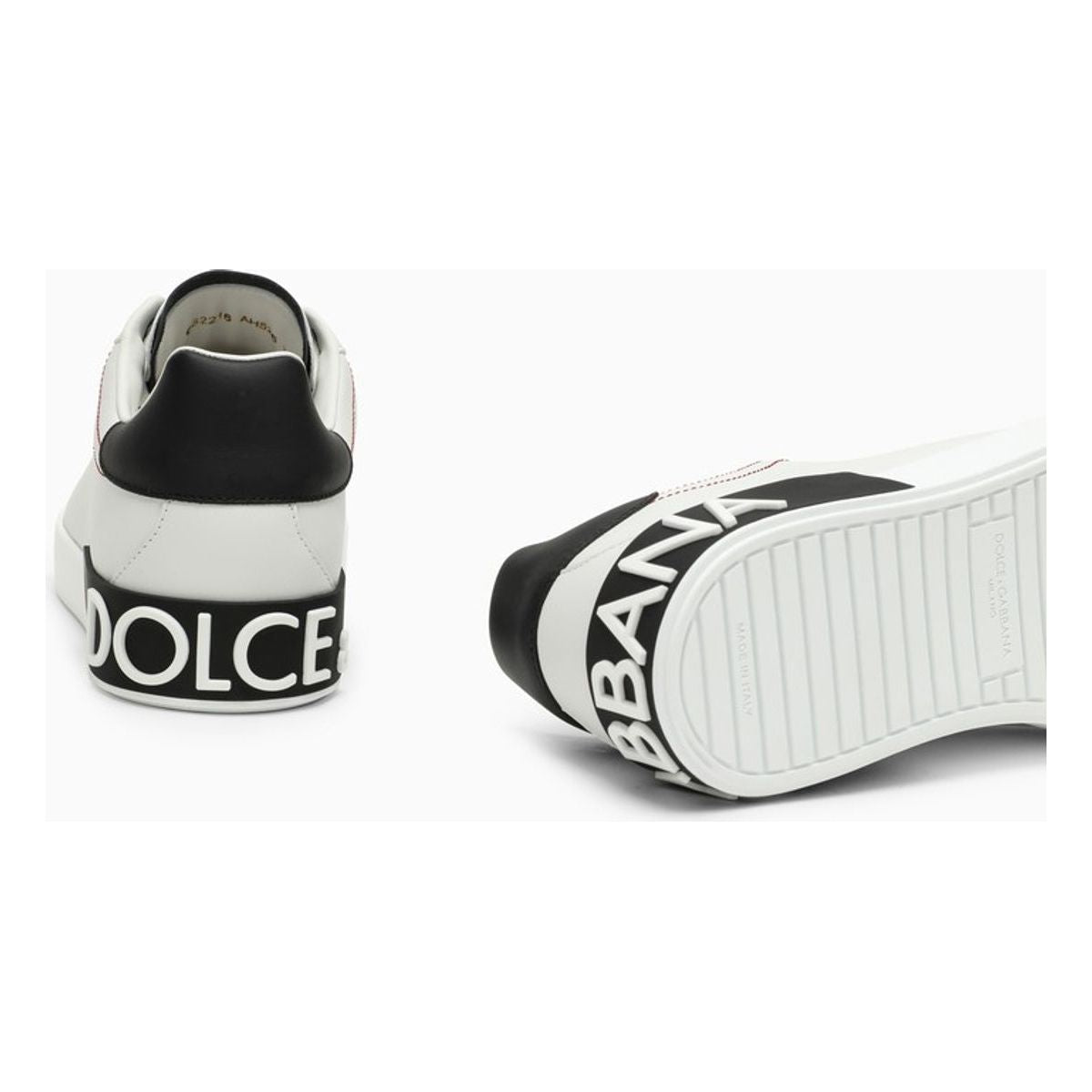 PORTOFINO WHITE/BLACK LEATHER TRAINER