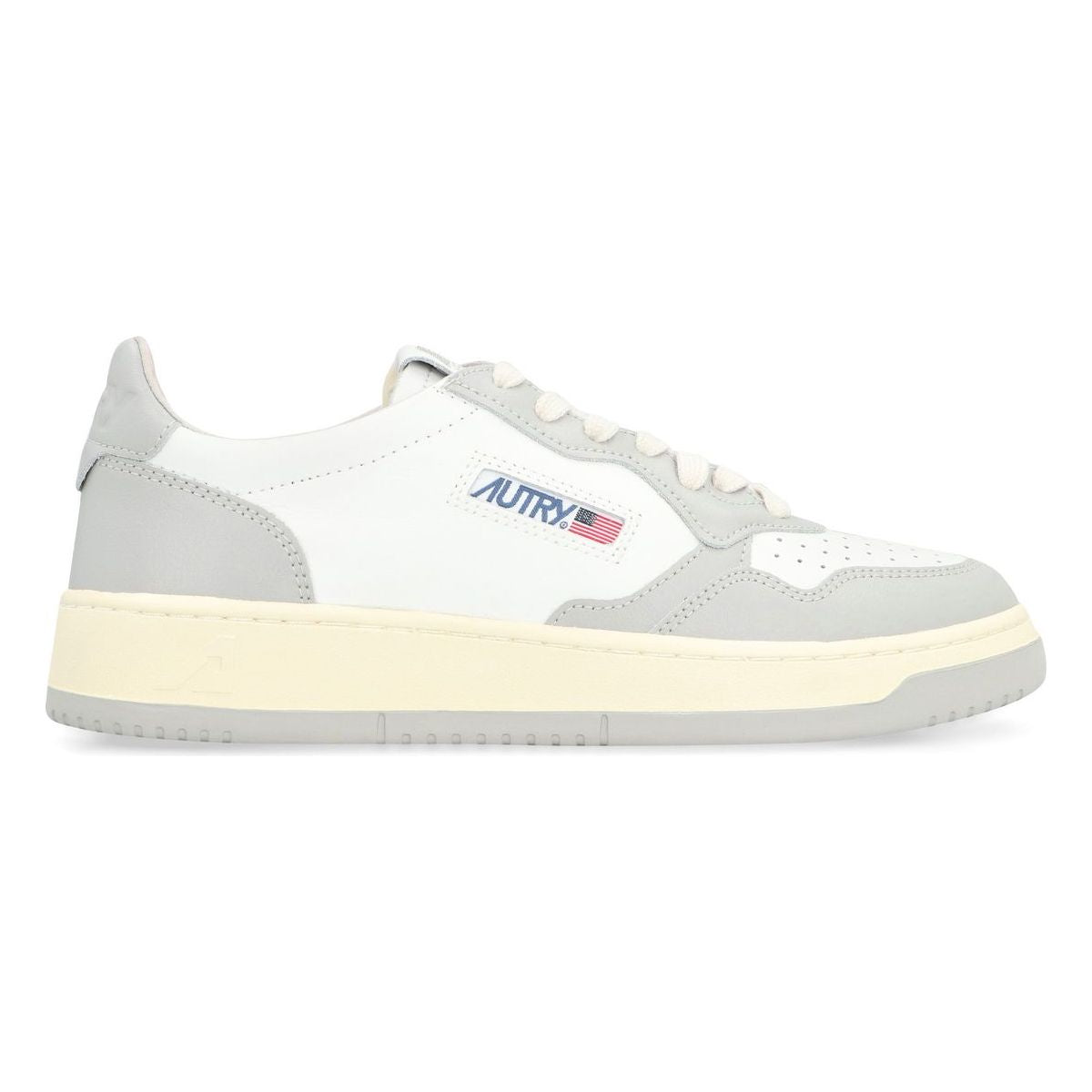 MEDALIST WHITE/GREY LEATHER TRAINER