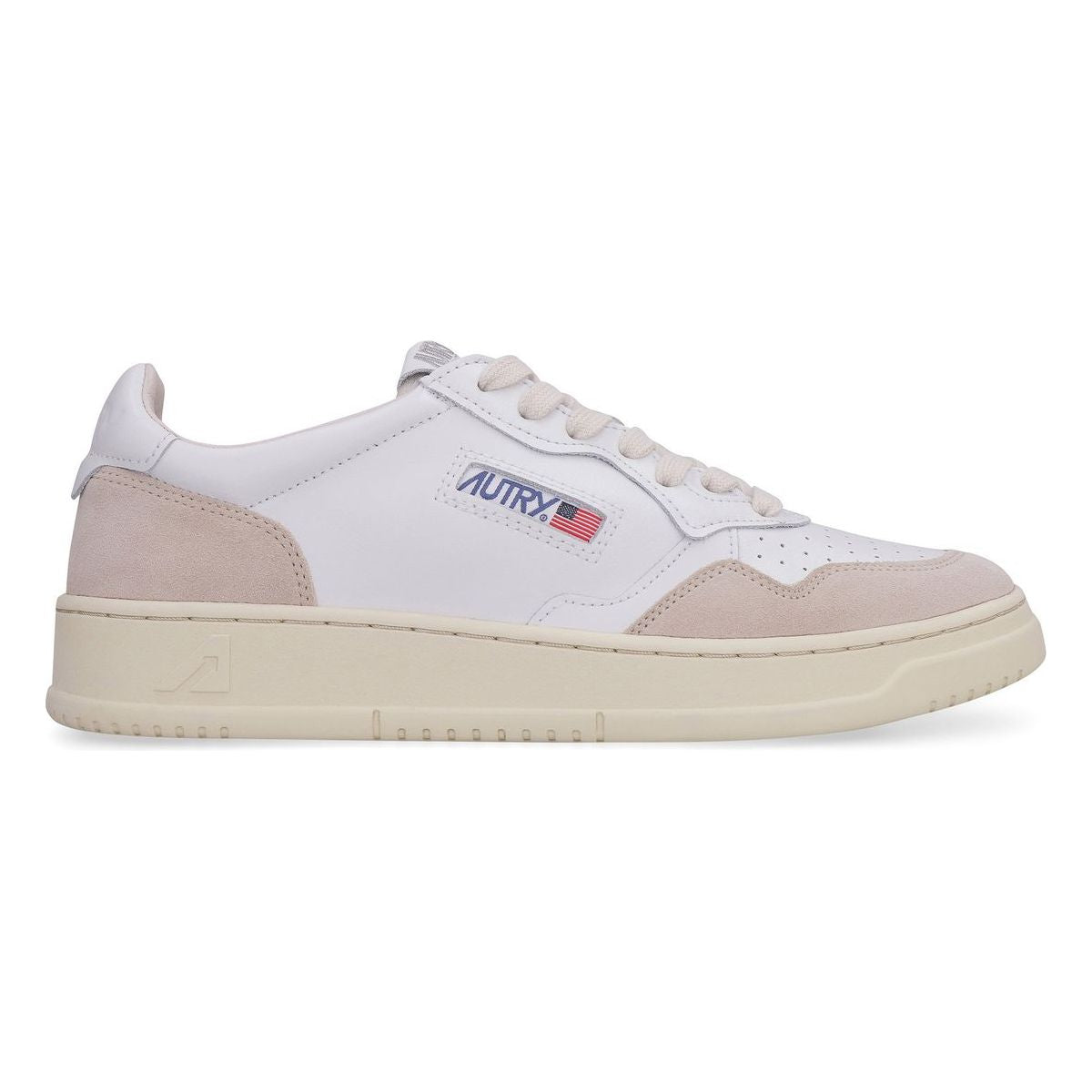 WHITE LEATHER LOW-TOP SNEAKERS
