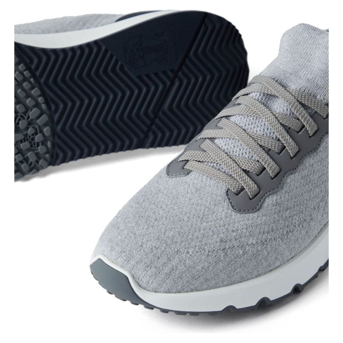 RUNNERS IN COTTON KNIT AND SEMI-GLOSSY CALF LEATHER