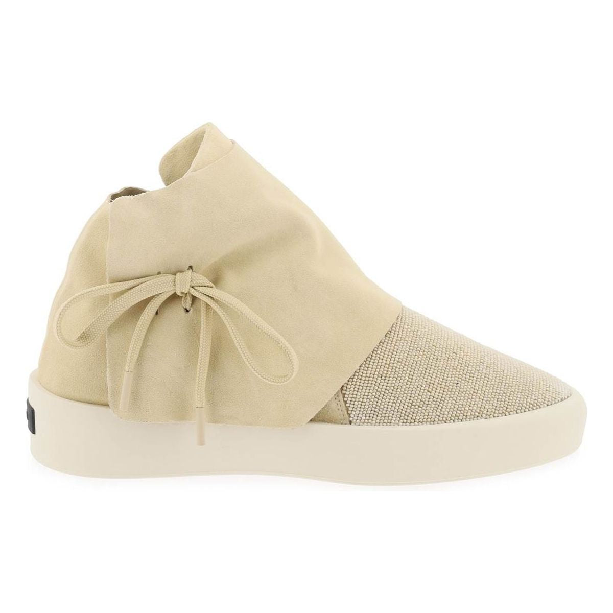 MID-TOP SUEDE AND BEAD SNEAKERS.
