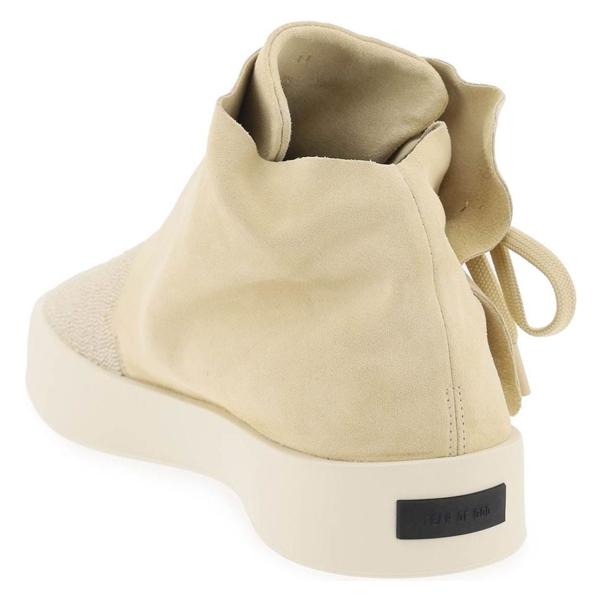 MID-TOP SUEDE AND BEAD SNEAKERS.