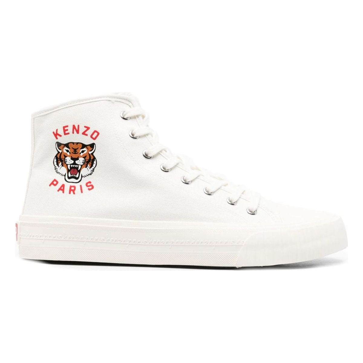KENZO TIGER-PRINT HIGH-TOP SNEAKERS