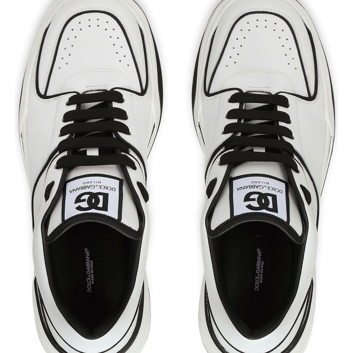 NEW ROMA WHITE/BLACK LEATHER LOW SNEAKER