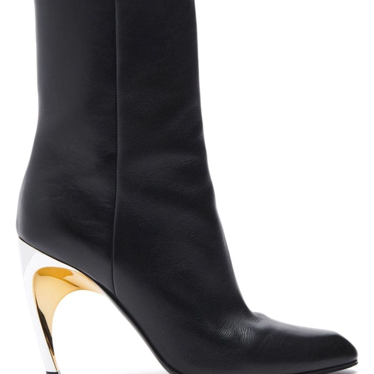 LEATHER HEEL ANKLE BOOTS