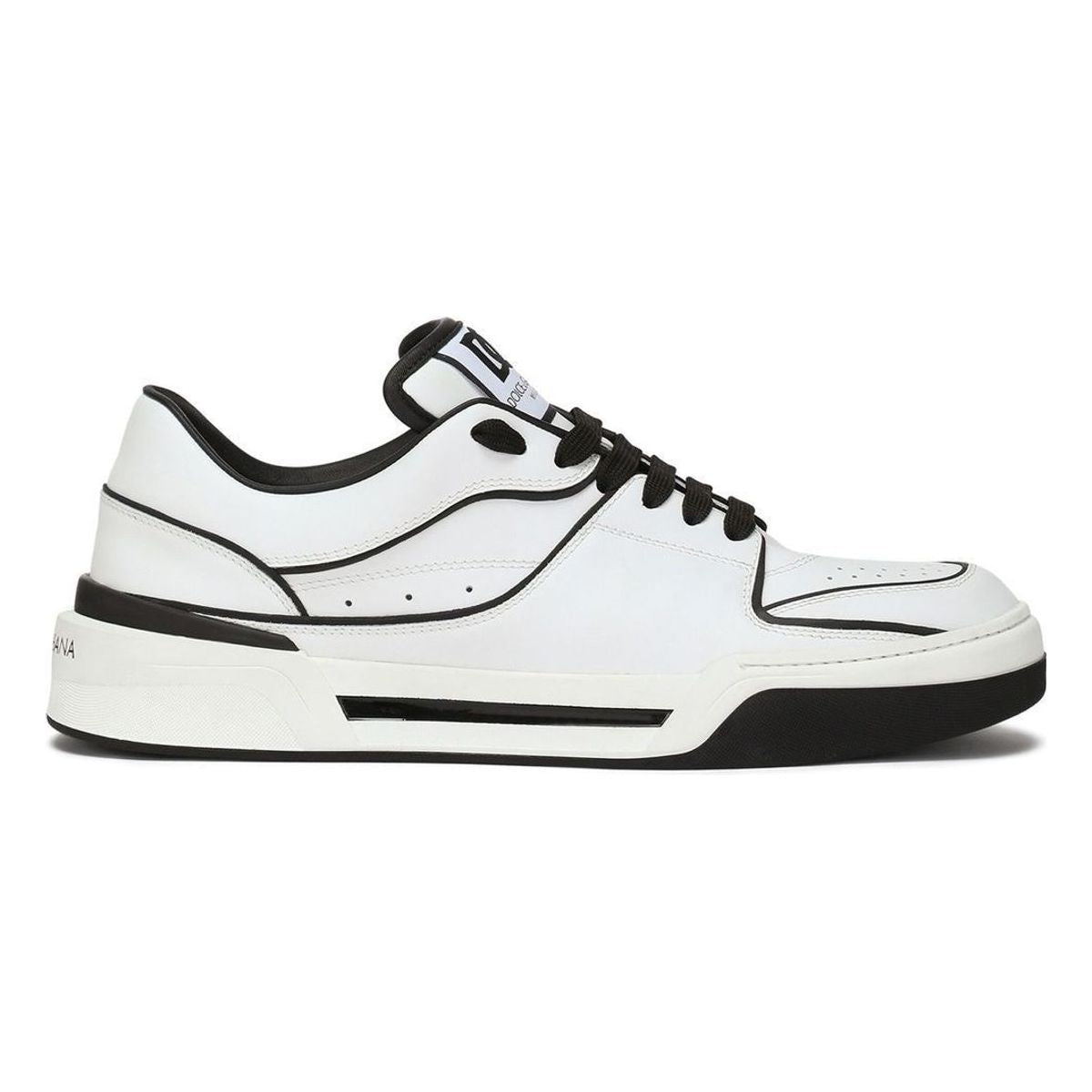 NEW ROMA WHITE/BLACK LEATHER LOW SNEAKER