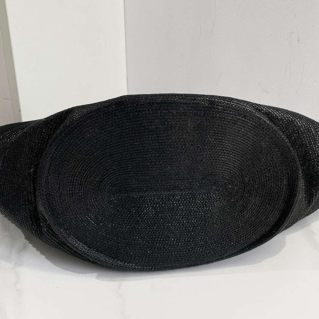 balenciaga Basket Tote XL Black Straw Bag #13560