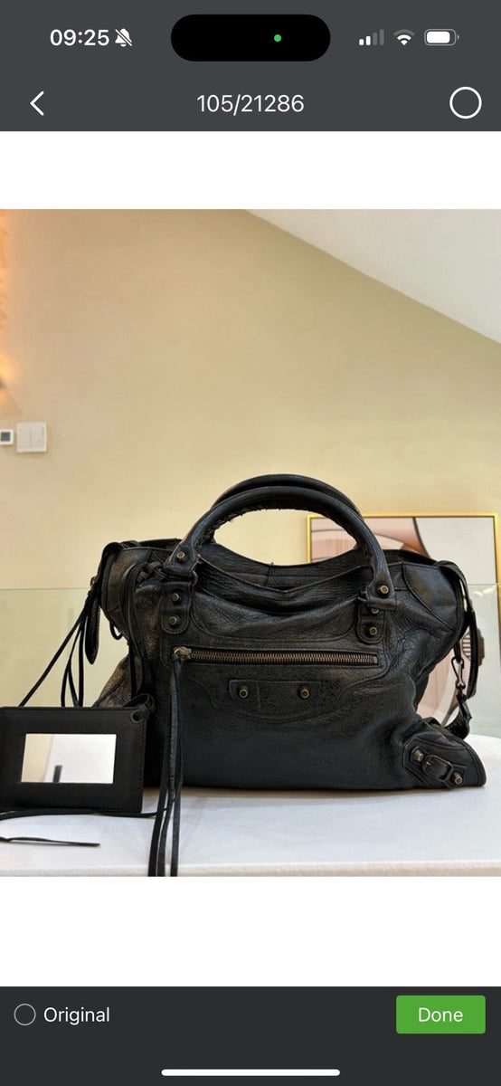 balenciaga City Bag Classic Black Leather Shoulder Bag