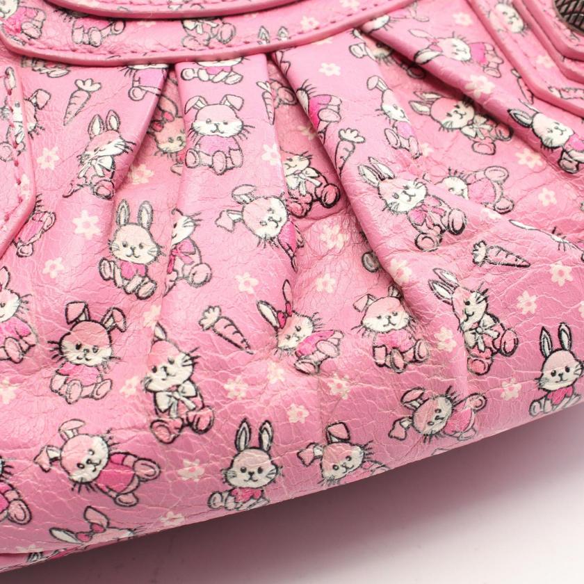 balenciaga Le Cagole Mini Bag Pink Rabbit Leather 2WAY Chain Handbag