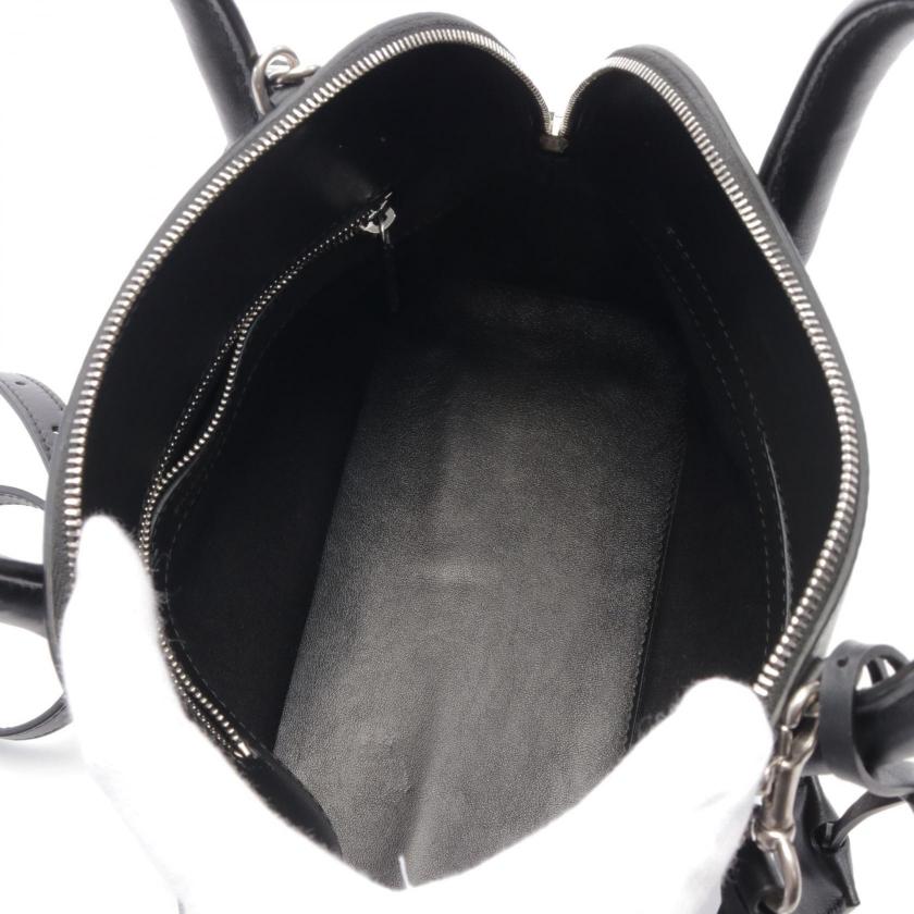 balenciaga VILLE TOP HANDLE S I LOVE TECHNO Handbag Leather Black 2WAY