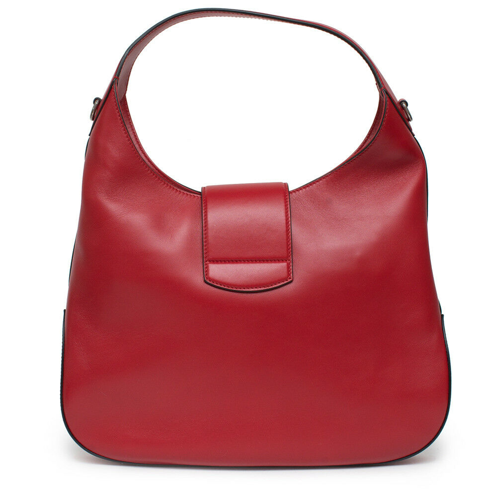 Gucci Red Dionysus Embroidery Cherry Blossoms Leather Shoulder Bag Medium Hobo Handbag New