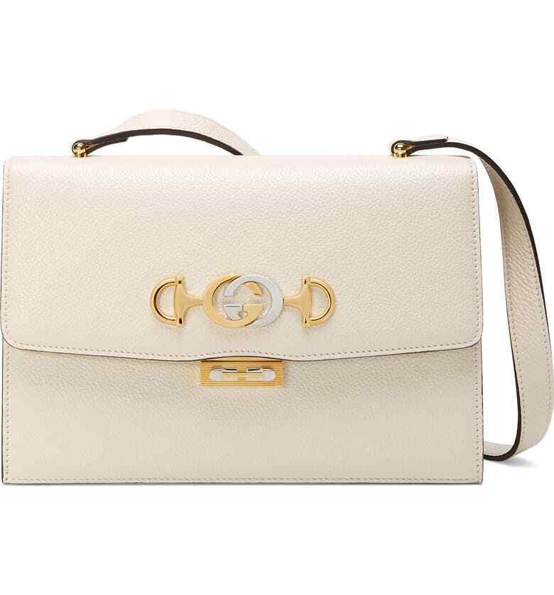 Gucci Mystic White Zumi Shoulder Bag Small Handbag Gold Strap Italy  New