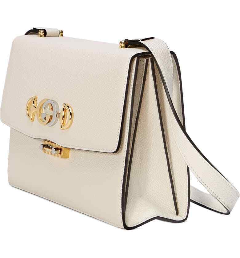Gucci Mystic White Zumi Shoulder Bag Small Handbag Gold Strap Italy  New