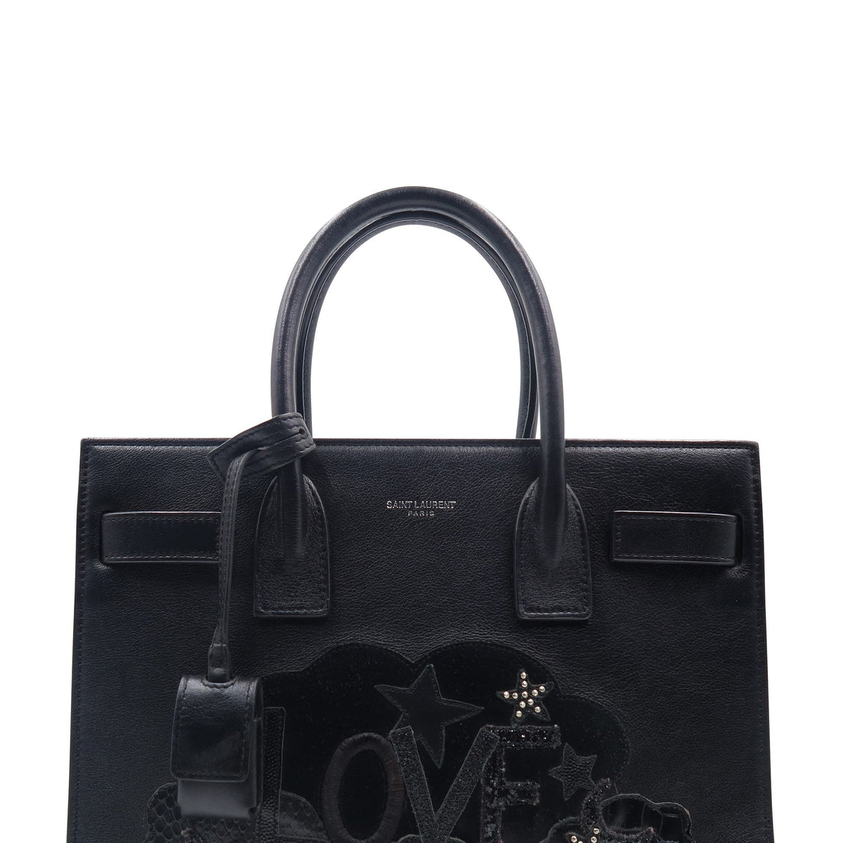 Baby Sac de Jour Love in Grained Leather Black