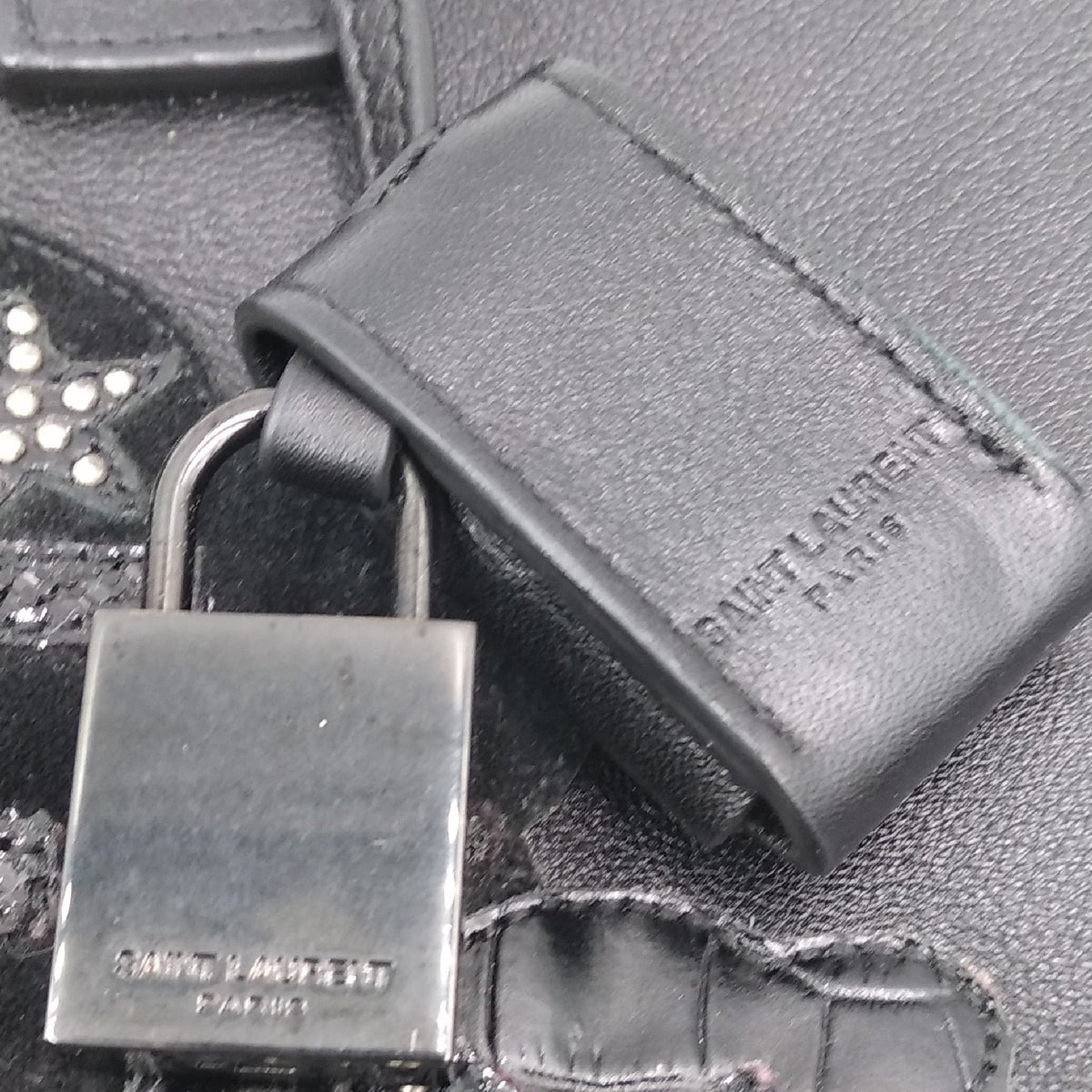 Baby Sac de Jour Love in Grained Leather Black