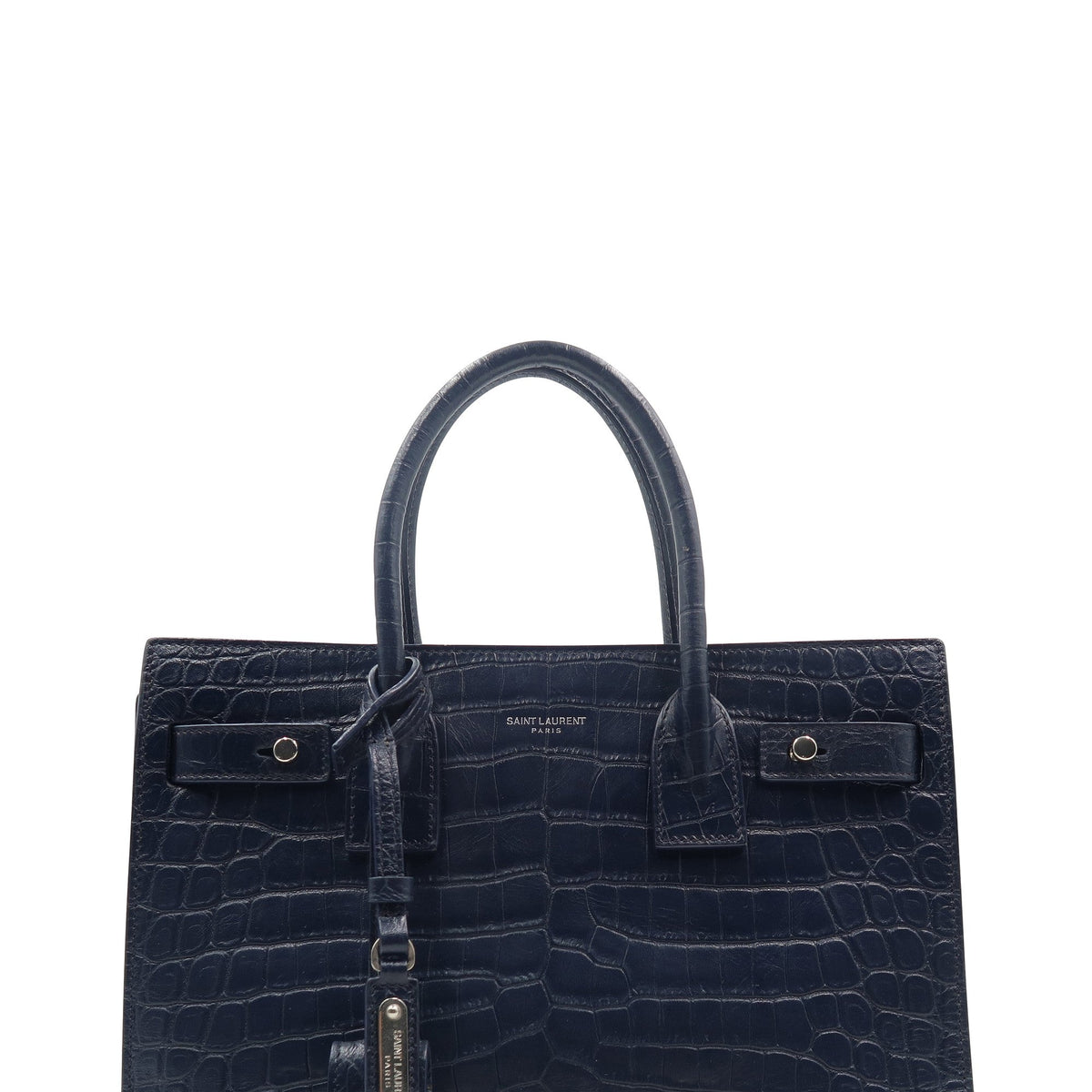 Baby Sac De Jour Souple Crocodile Embossed Navy
