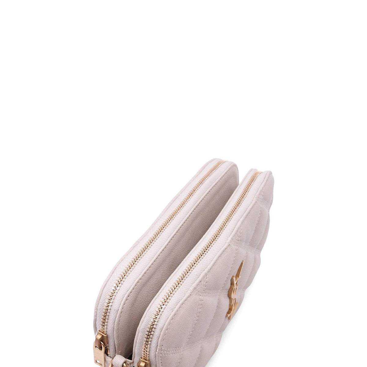 Becky Double Zip Pouch Shoulder Bag Dusky White