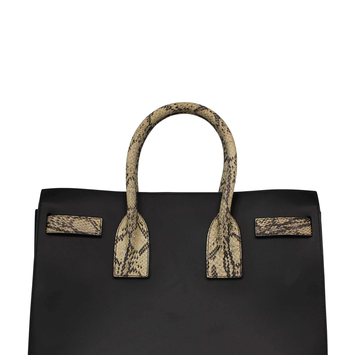Classic Small Sac De Jour Python-Trimmed Black