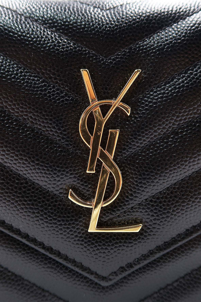 Envelope Chain Wallet  with Gold Hardware Black