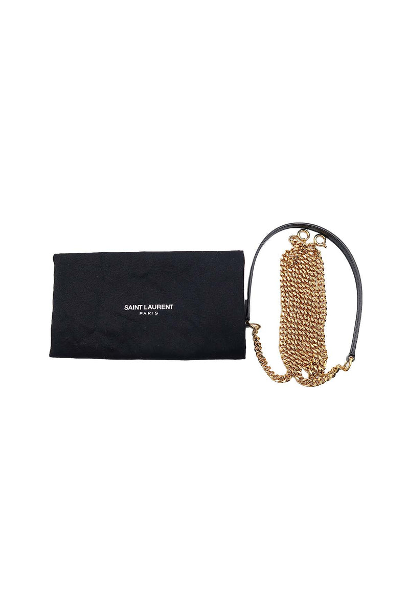Envelope Chain Wallet  with Gold Hardware Black