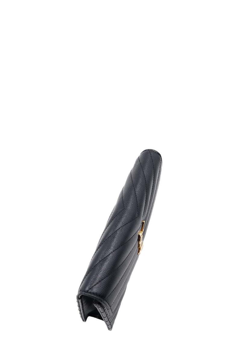 Envelope Chain Wallet  with Gold Hardware Black