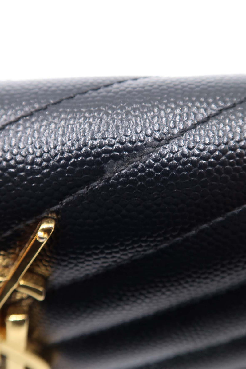 Large Cassander Matelasse Flap Wallet Black