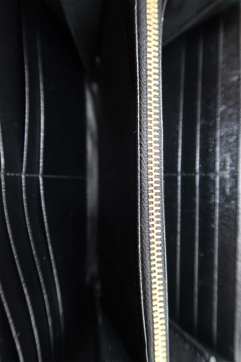 Large Cassander Matelasse Flap Wallet Black