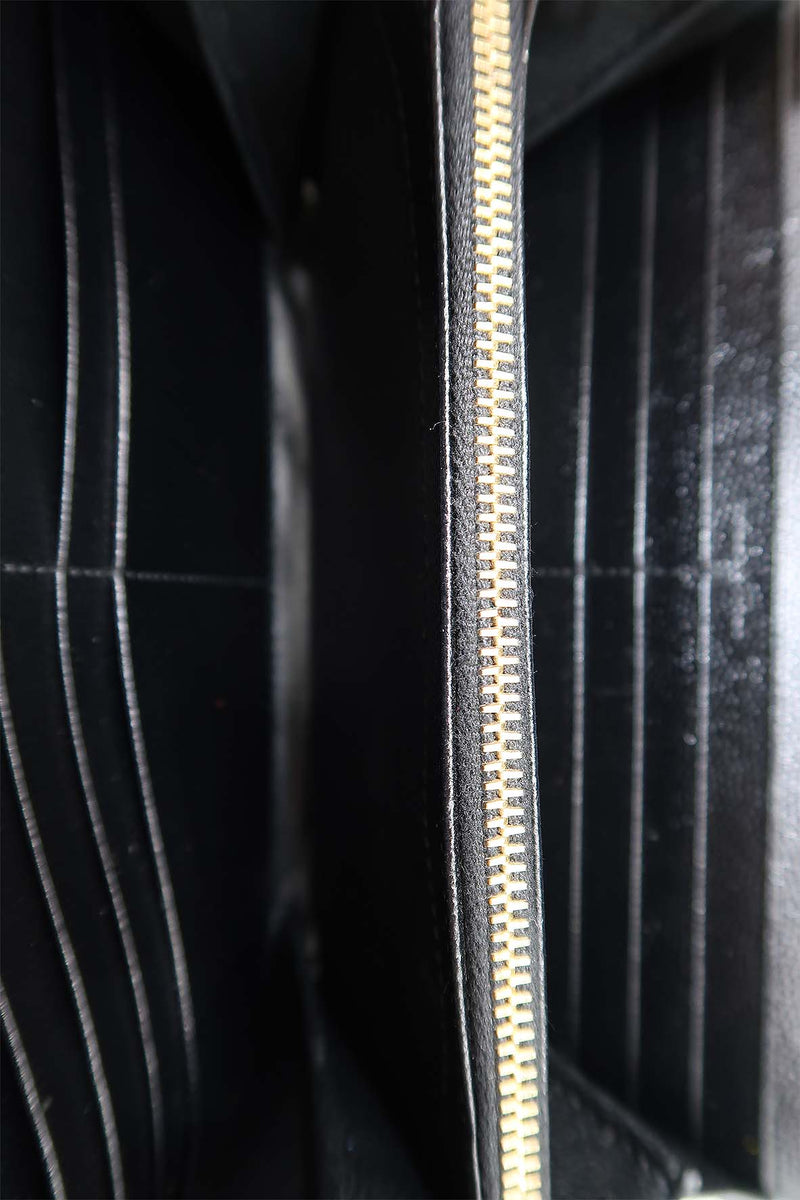 Large Cassander Matelasse Flap Wallet Black