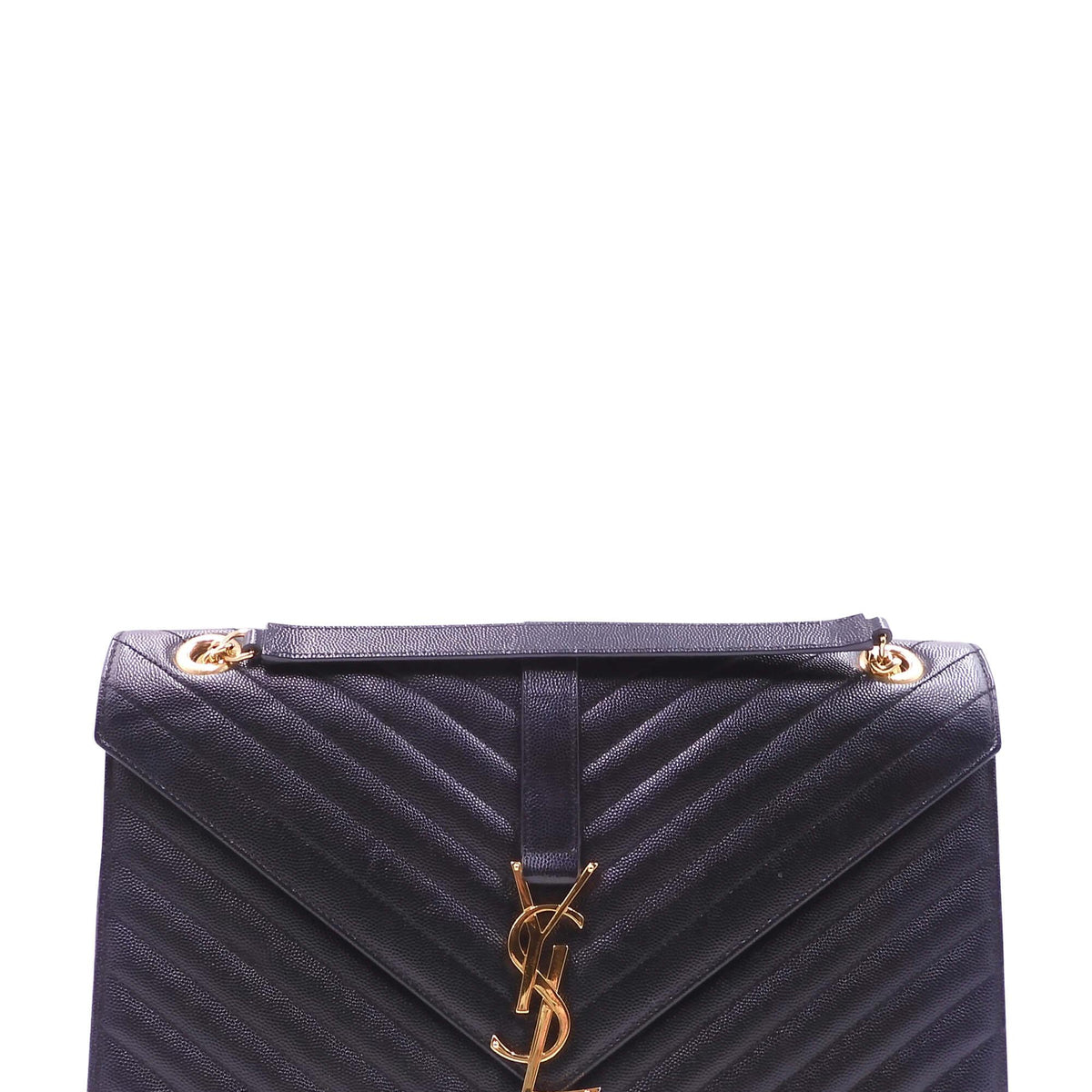 Large Matelasse Monogram Envelope Bag Black