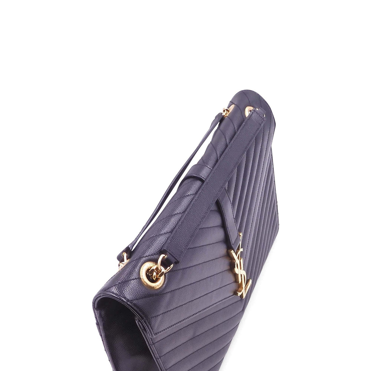 Large Matelasse Monogram Envelope Bag Black