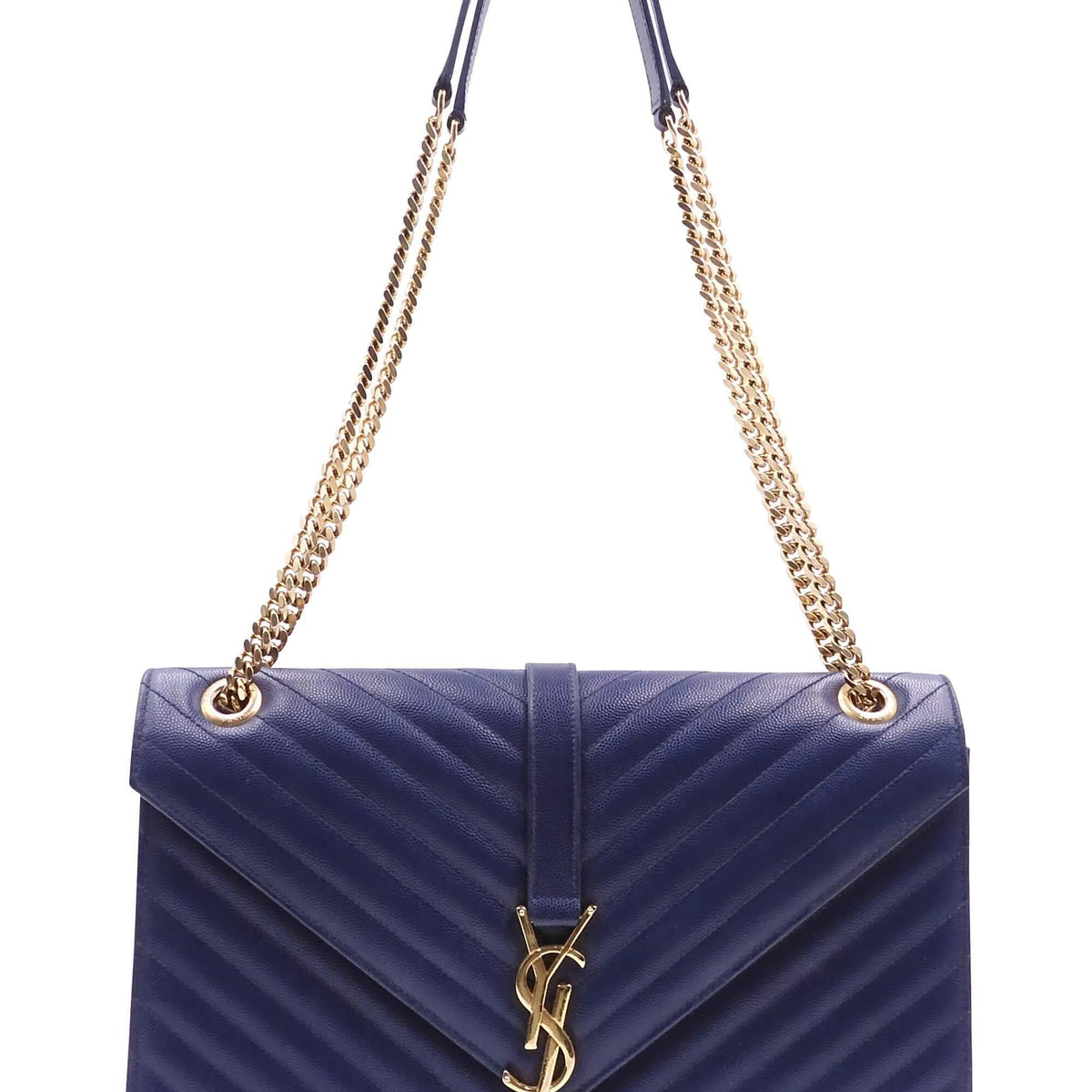 Large Matelasse Monogram Envelope Bag Blue