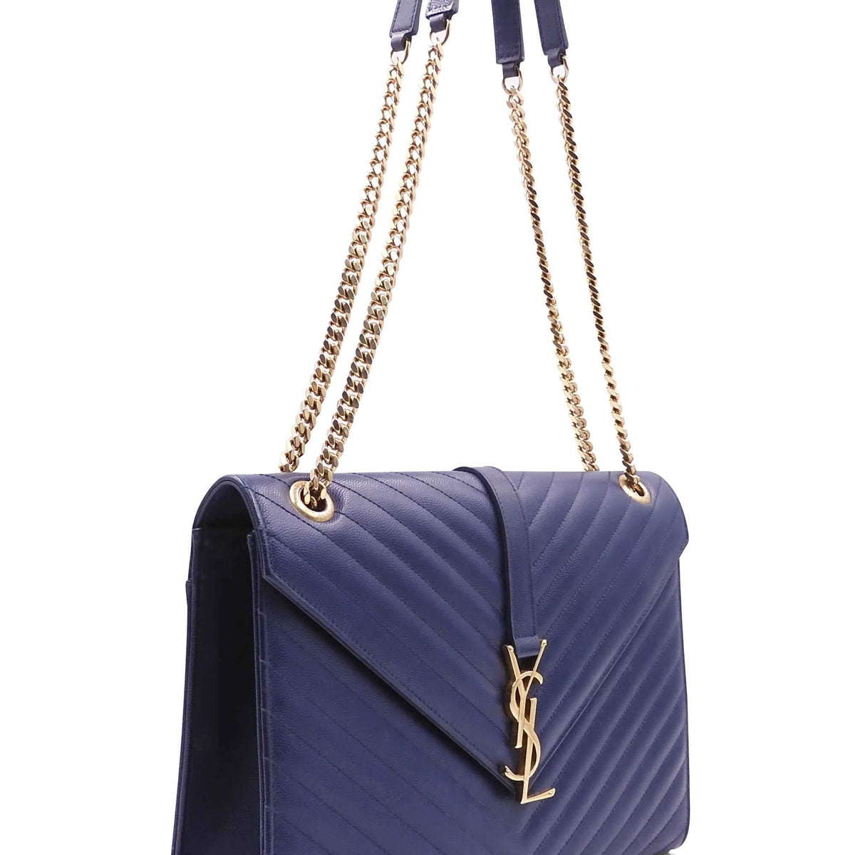 Large Matelasse Monogram Envelope Bag Blue