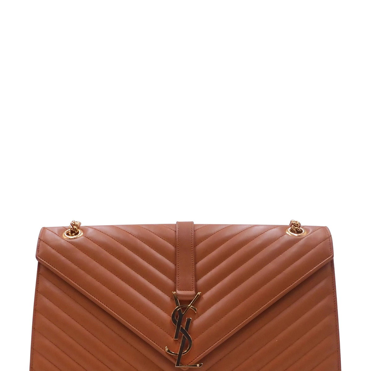 Large Matelasse Monogram Envelope Bag Burnt Orange