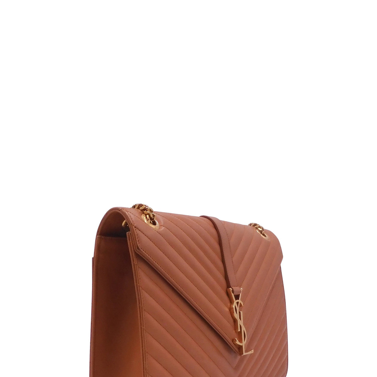 Large Matelasse Monogram Envelope Bag Burnt Orange