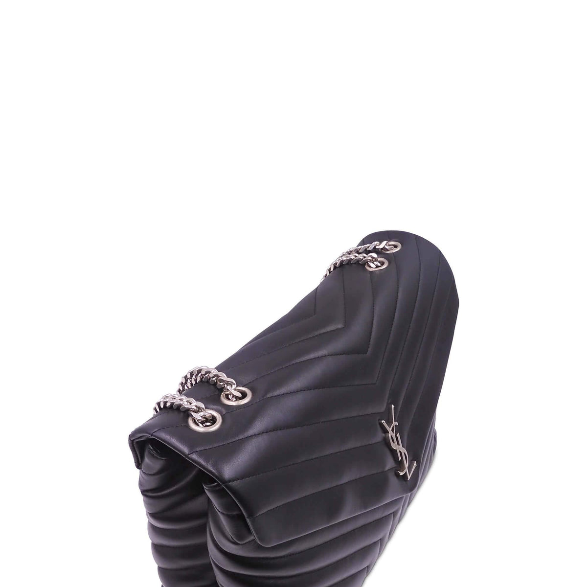 Loulou Large Bag Black with Silver Hardware