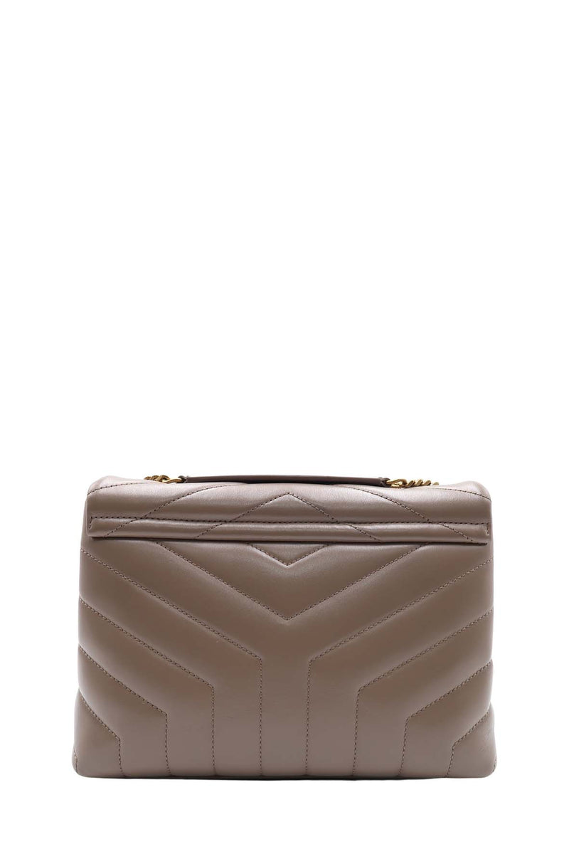 Loulou Small with Gold Hardware Dark Beige