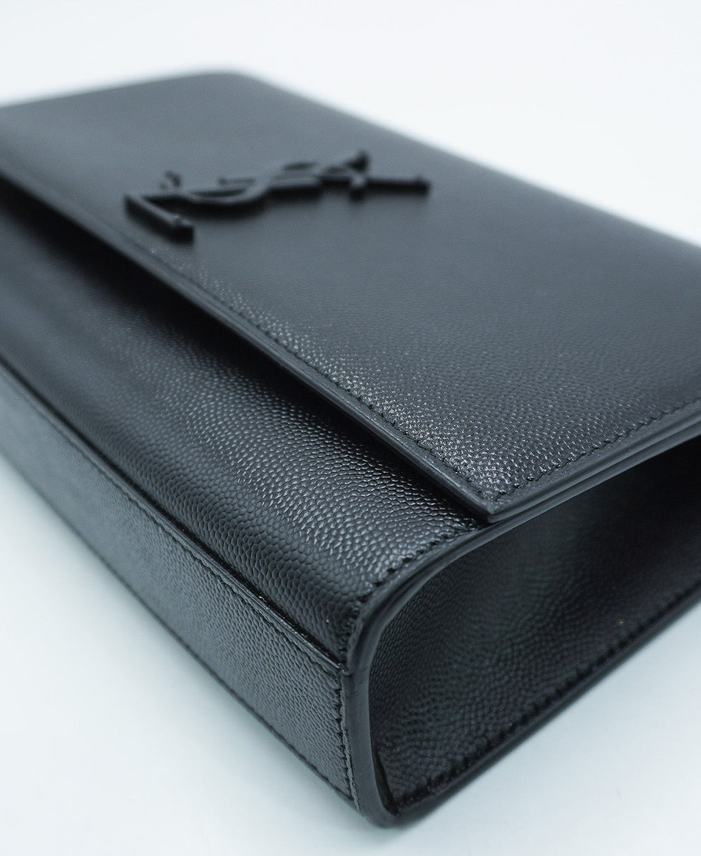 Medium Monogram Kate Grain Leather Black