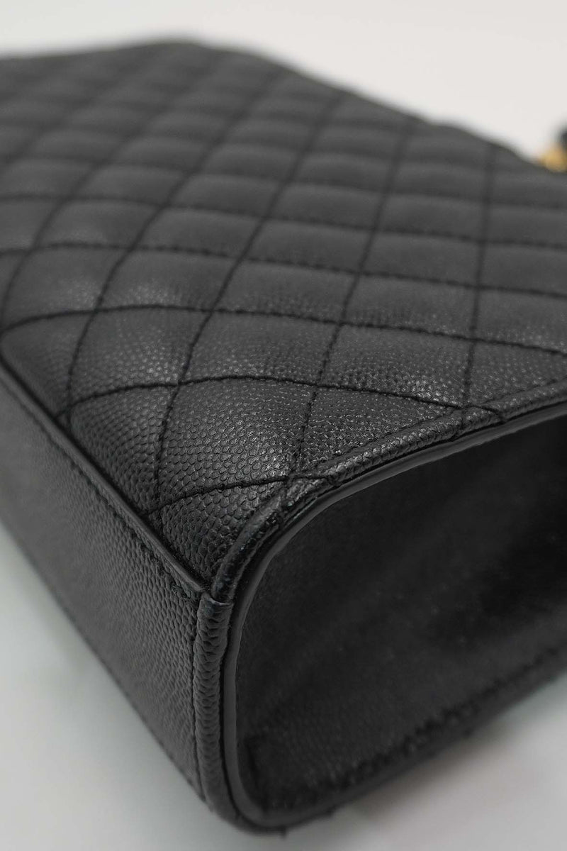 Medium Monogram Triquilt Mix Matalasse Envelope Grained Embossed Leather Black